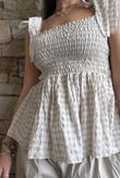 Nonni Gingham Bandeau Cami Stone
